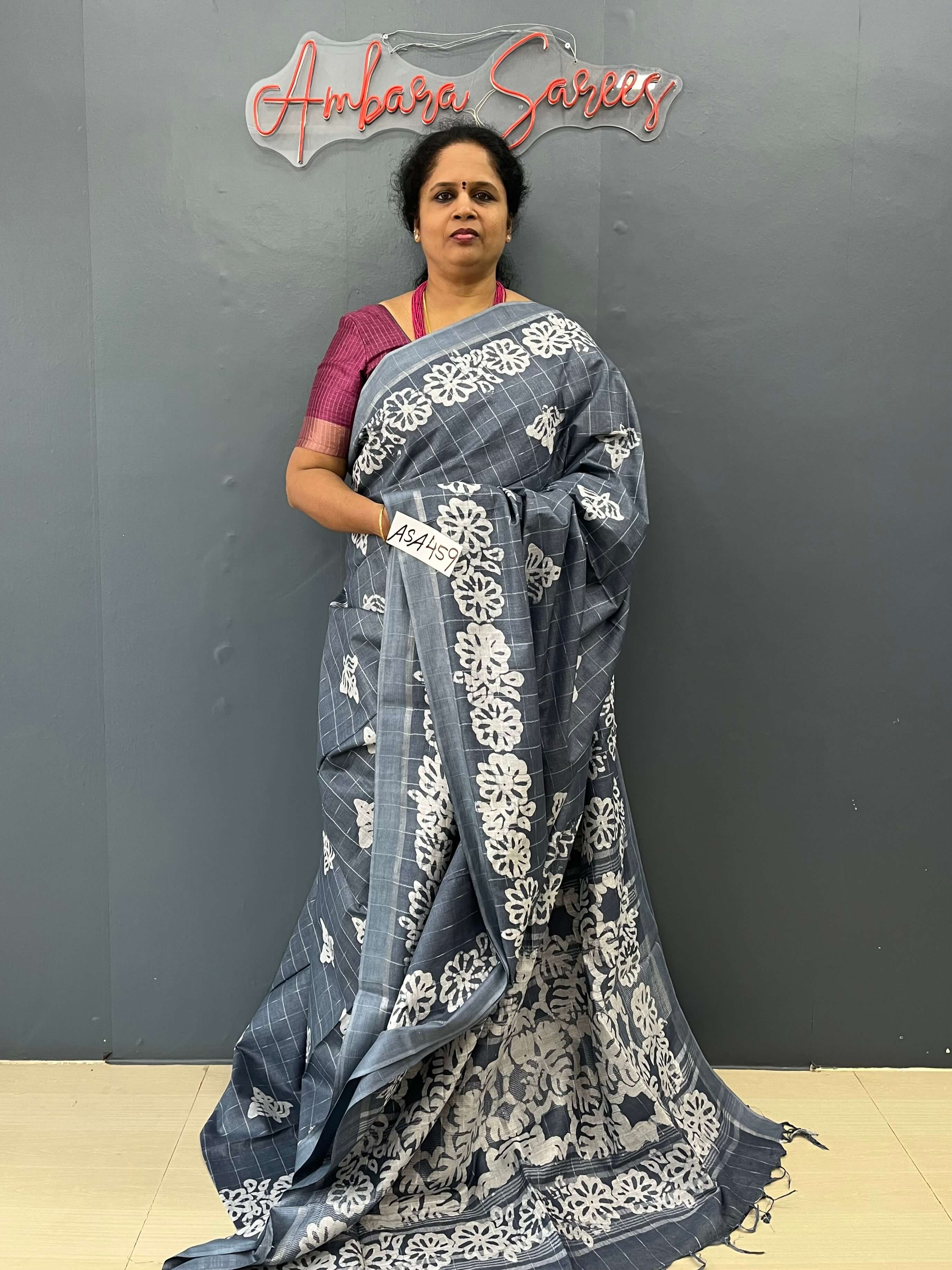 ASA459- Grey Batik Linen