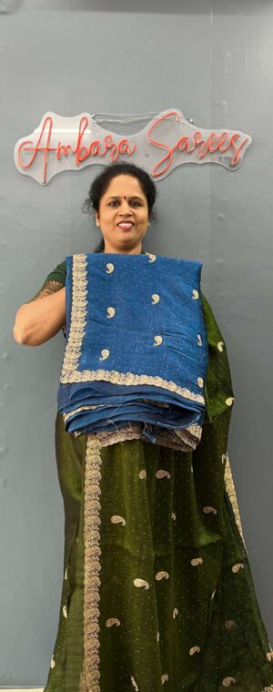 ASA640 - Blue designer chiffon