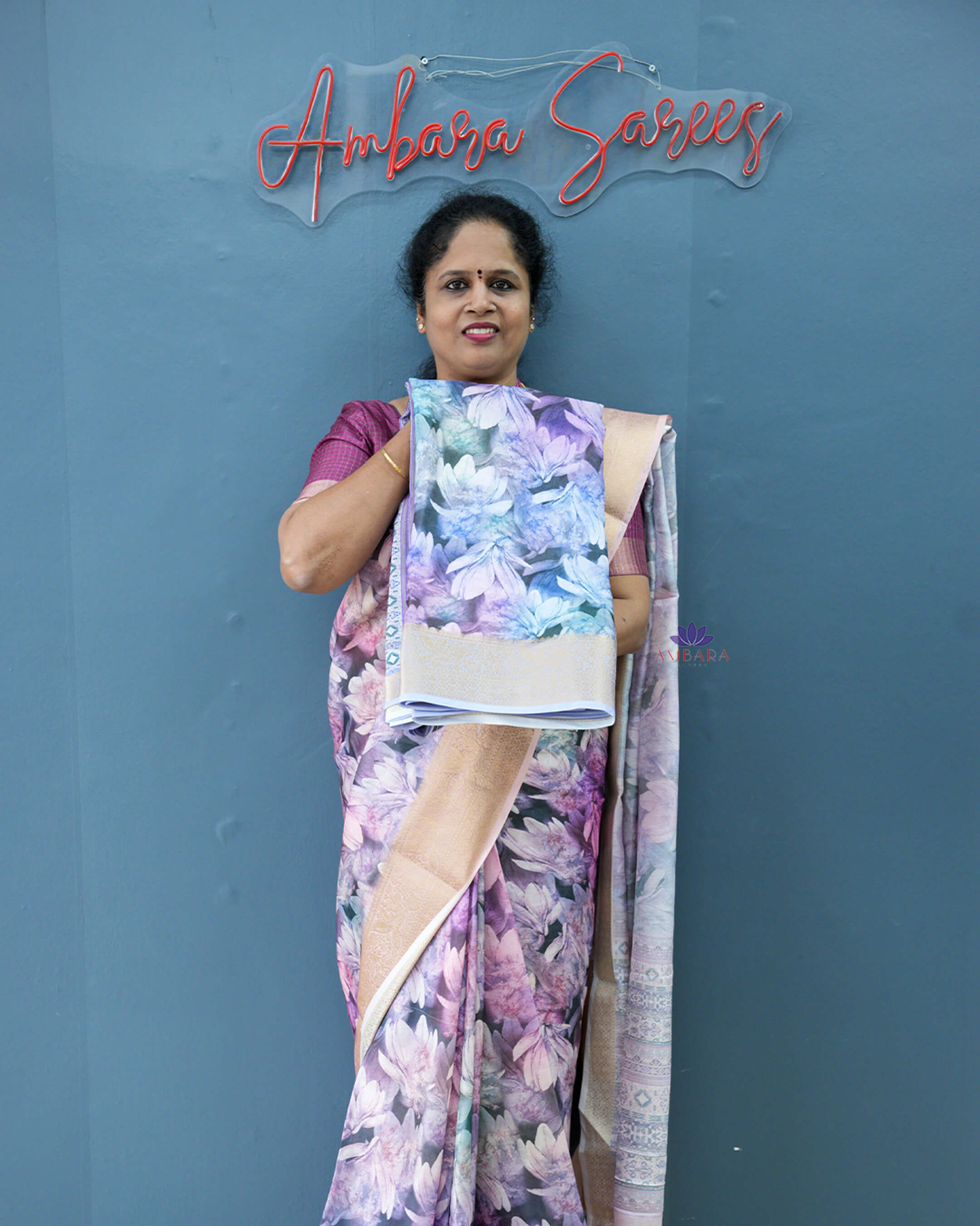 ASA809 -FLORAL CREPE SAREES