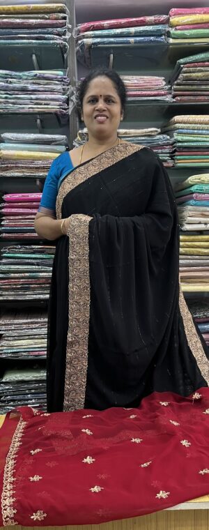 BLACK COLOR DESIGNER SAREE ASB265