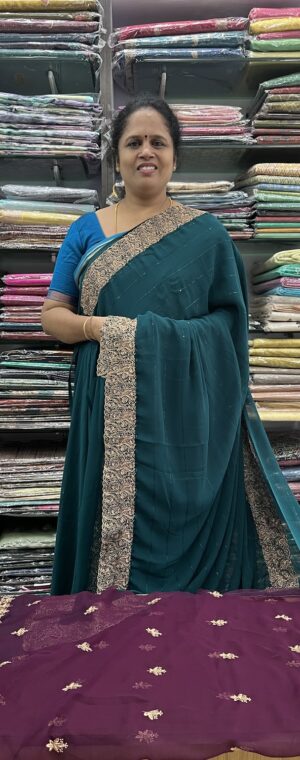 NAVY BLUE COLOR  DESIGNER SAREE ASB268