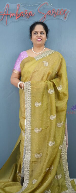 MEHANDI GREEN SAREE DESIGNER SAREE ASB06