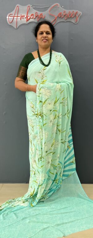 Lightt blue color Chiffon Saree ASB197