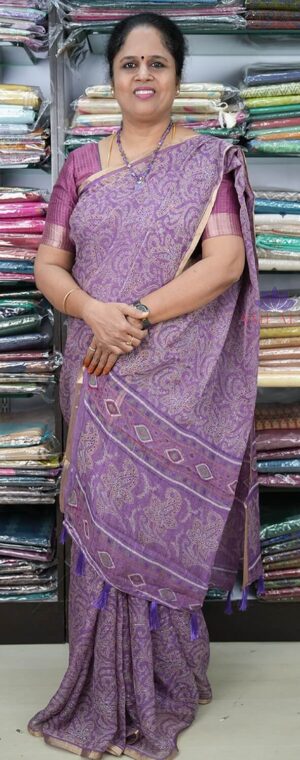 ASB371 LAVENDER CHIFFON SAREE