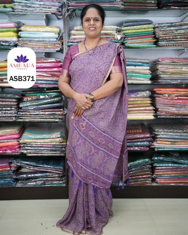 ASB371 LAVENDER CHIFFON SAREE