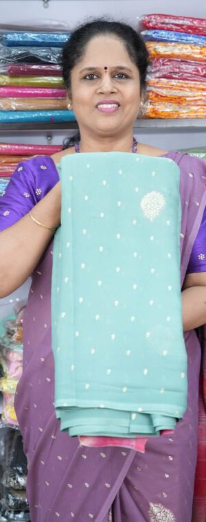 Light seagreen with contrast Pink pallu ASB400