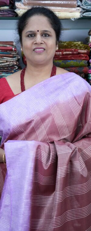 Brown with Lavender ASB425 Semi tussar