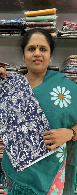 Green Color Khadi Cotton Saree | ASB563