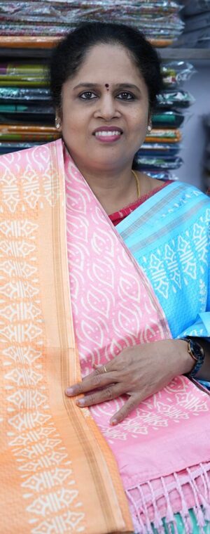 Peach With Light Pink ASC89 Semi Tussar Sarees