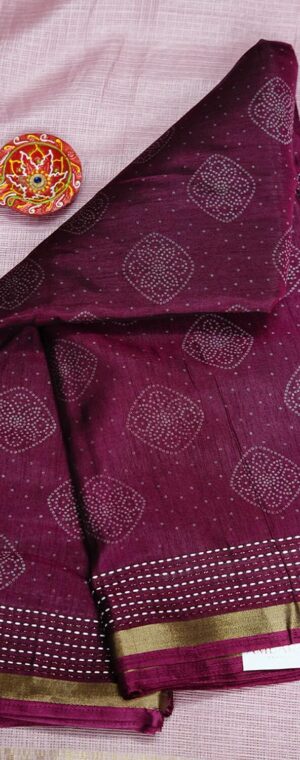 Wine Color ASC301 Semi Crepe Silk Sarees