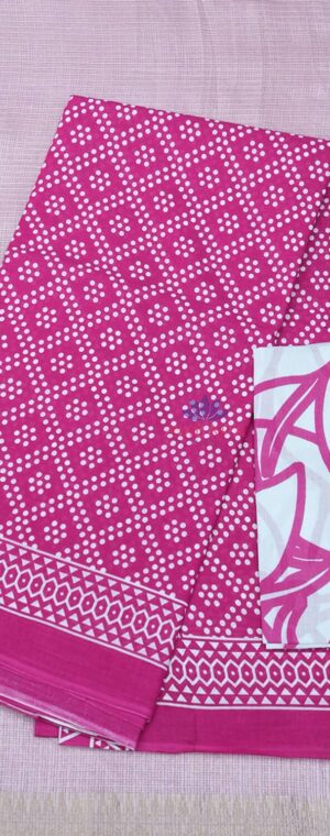 Pink Color ASC522 Mulmul Cotton Sarees