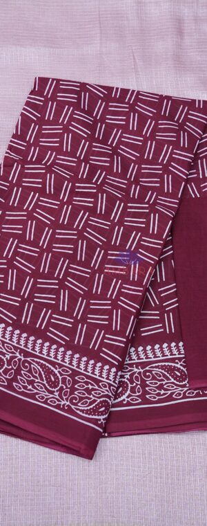 Maroon Color ASC526 Mulmul Cotton Sarees
