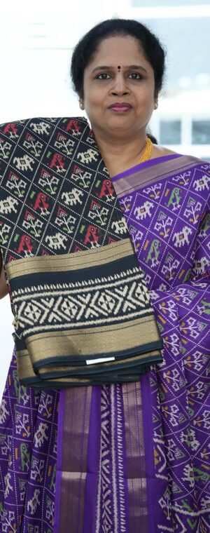 Black Color ASC763 Semi Dola Crepe Sarees