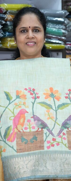 Light Green With Small Zari Border ASC831 Kota Tussar Sarees