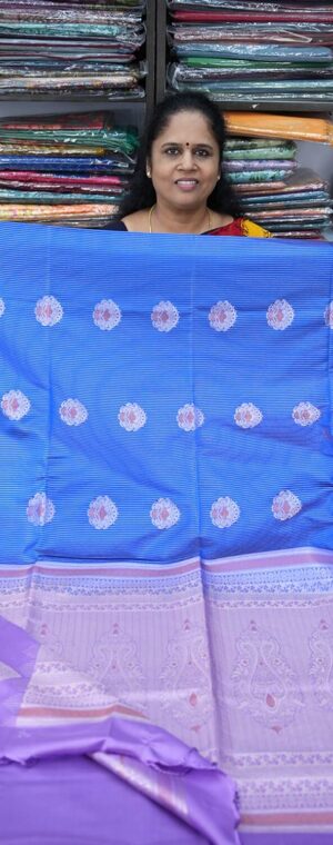 Blue With Lavender ASC823 Soft Silk Sarees