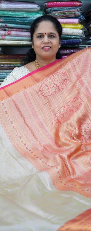 Pista Green Semi Kanchipuram Bridal Saree with Zari | ASD10