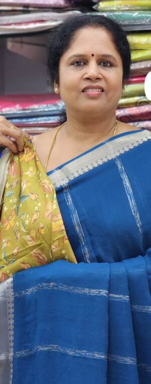 Blue Color ASD268 Chiffon Sarees