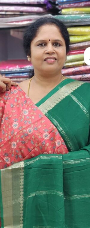 Green Color ASD275  Chiffon Sarees