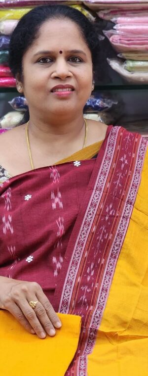 Dark Maroon With Yellow Color ASD144 Ikkat Chudi Material