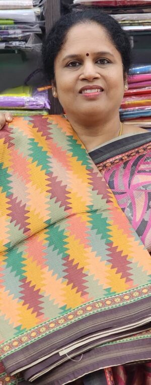 Mustard Yellow With Multi Color ASD165 Semi Tussar Sarees