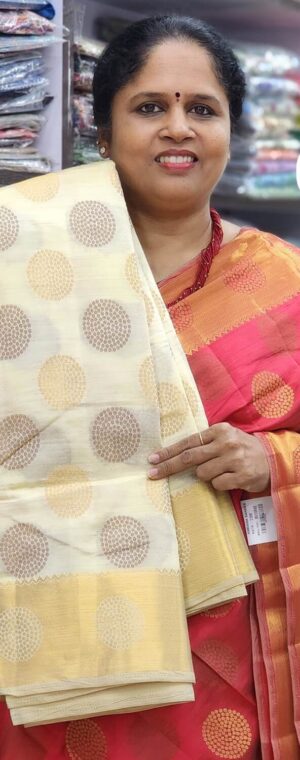 Off White color ASD644 Semi Tussar sarees