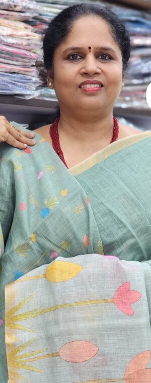 Light Pista green color ASD636 Semi Chanderi cotton