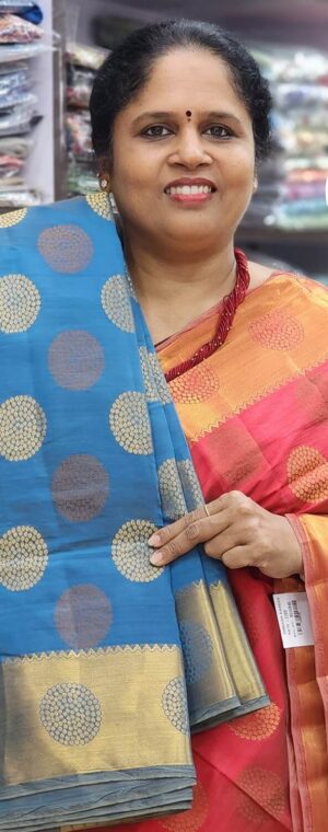 Light Blue color ASD645 Semi Tussar sarees