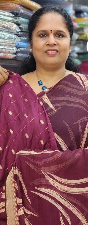 Dark Maroon color ASD457 Designer chiffon sarees