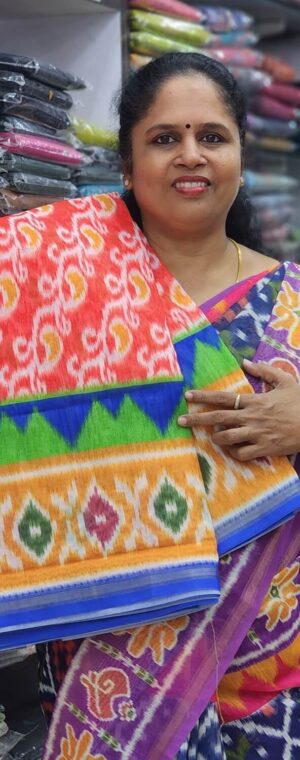 Orange color ASD876 Fancy cotton saree