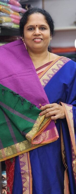 Majenta with green pallu ASD760 Polycot sarees