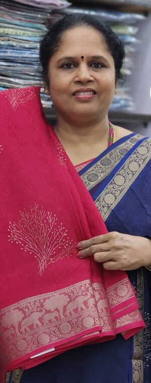 Pink color ASD849 Chiffon saree