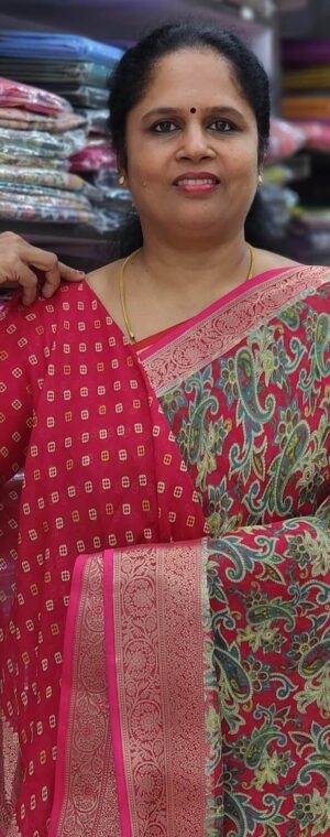 Pink color ASD781 Chiffon Sarees