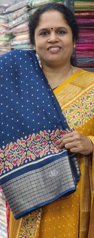 Navy Blue color ASD765 chiffon sarees