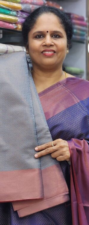 Grey color ASD892 Semi Silk sarees