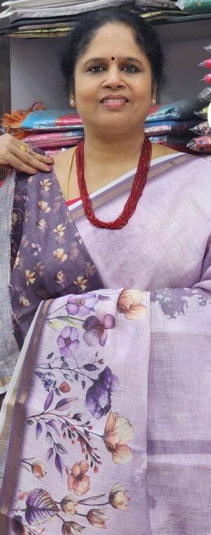 Light Lavender color ASD677 Semi Chanderi cotton