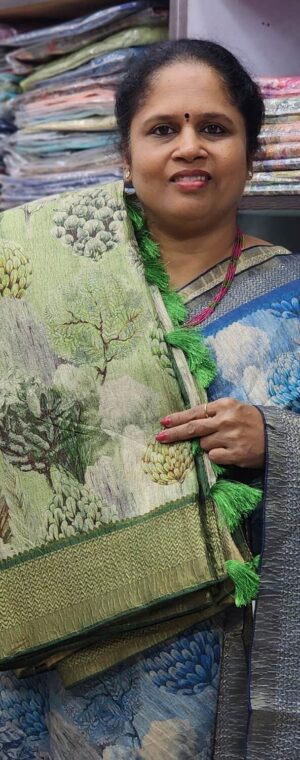 Green color ASD856 Semi Tussar saree