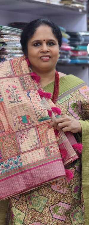 Pink color ASD699 Semi Tussar sarees