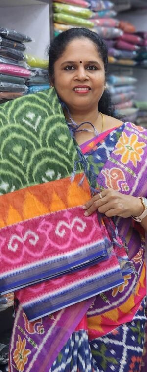 Green color ASD884 Fancy cotton saree