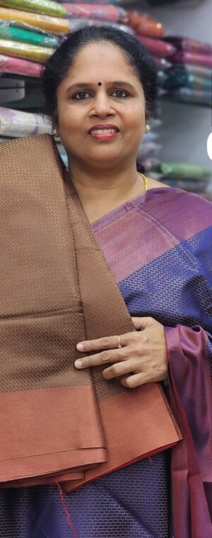 Brown color ASD896 Semi Silk sarees