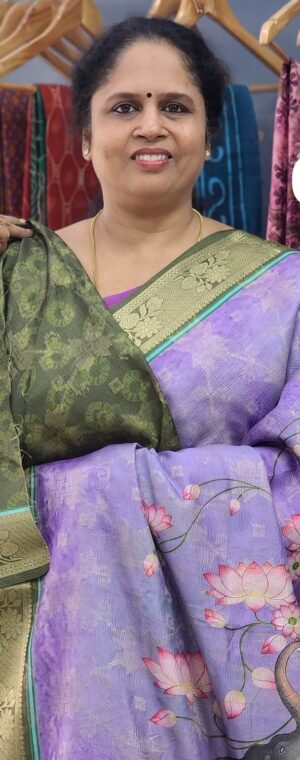 Lavender color ASD913 Crushed Tussar saree