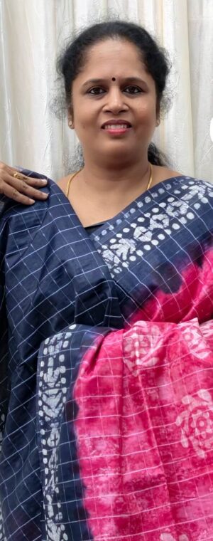 Light pink with navy blue ASE167 Tussar by cotton saree