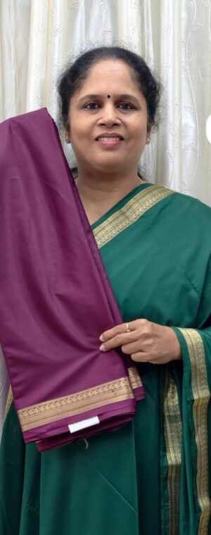 Majenta color ASE203 Semi Mysore crepe