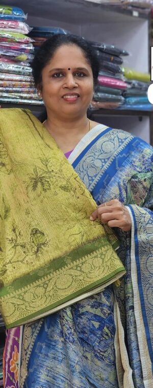 Olive green color ASD955 Semi Tussar saree