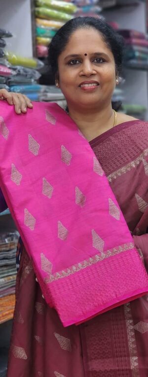 Dark pink color ASD967 Semi Tussar saree