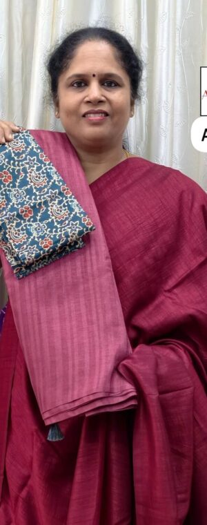 Pale pink color ASE197 Semi Matka silk saree