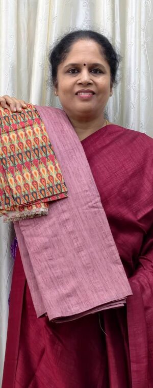 Onion pink color ASE199 Semi Matka silk saree