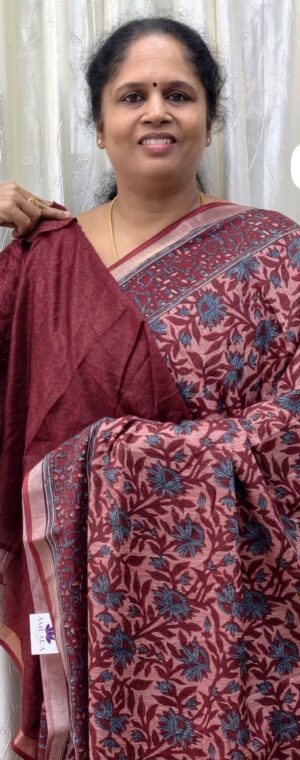 Maroon Color Soft Malai Cotton Saree | ASE146