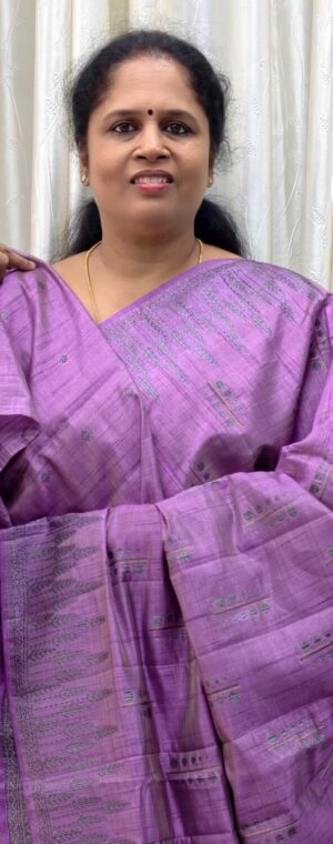 Lavender color ASE74 Semi Tussar saree