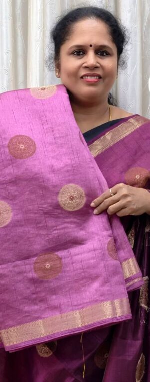 Lavender color ASE139 Semi Tussar saree
