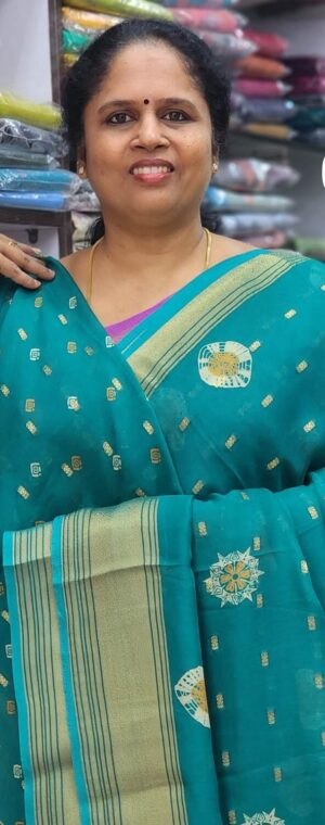 Sea green color ASD943 Chiffon saree